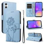 For Samsung Galaxy A07 5G Dandelion Embossed Pattern Flip Leather Phone Case(Sky Blue)