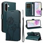 For Samsung Galaxy A36 5G Dandelion Embossed Pattern Flip Leather Phone Case(Blue)