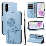 For Samsung Galaxy A56 5G Dandelion Embossed Pattern Flip Leather Phone Case(Sky Blue)