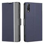 For Rakuten Hand 5G Twill Texture Side Button Leather Phone Case(Blue)