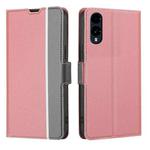 For Fujitsu Arrows We2 Twill Texture Side Button Leather Phone Case(Pink)