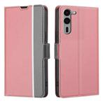 For Fujitsu Arrows We2 Plus Twill Texture Side Button Leather Phone Case(Pink)