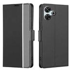 For Redmi 13 4G Twill Texture Side Button Leather Phone Case(Black)