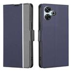 For Redmi 13 4G Twill Texture Side Button Leather Phone Case(Blue)