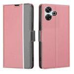 For Redmi 13 4G Twill Texture Side Button Leather Phone Case(Pink)