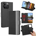 For Redmi Note 14 4G 164.84mm Twill Texture Side Button Leather Phone Case(Black)