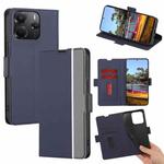 For Redmi Note 14 4G 164.84mm Twill Texture Side Button Leather Phone Case(Blue)