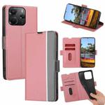 For Redmi Note 14 4G 164.84mm Twill Texture Side Button Leather Phone Case(Pink)