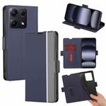 For Redmi Note 14S 4G Twill Texture Side Button Leather Phone Case(Blue)