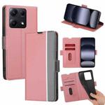 For Redmi Note 14S 4G Twill Texture Side Button Leather Phone Case(Pink)