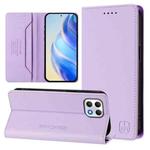 For T-Mobile Revvl 7 5G RC01 Dual-Folded Magnetic Suction RFID Leather Phone Case(Light Purple)