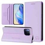 For T-Mobile Revvl 7 Pro 5G RC01 Dual-Folded Magnetic Suction RFID Leather Phone Case(Light Purple)