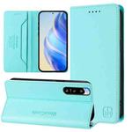 For Sony Xperia 5 IV RC01 Dual-Folded Magnetic Suction RFID Leather Phone Case(Mint Green)