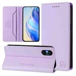 For Sony Xperia 5 VI 2024 RC01 Dual-Folded Magnetic Suction RFID Leather Phone Case(Light Purple)