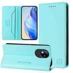 For ZTE Blade A35 Lite / A35 Core RC01 Dual-Folded Magnetic Suction RFID Leather Phone Case(Mint Green)