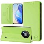 For ZTE Blade A73 5G RC01 Dual-Folded Magnetic Suction RFID Leather Phone Case(Grass Green)