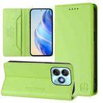 For ZTE Blade A75 4G RC01 Dual-Folded Magnetic Suction RFID Leather Phone Case(Grass Green)