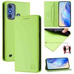 For ZTE Blade A53 Pro RC01 Dual-Folded Magnetic Suction RFID Leather Phone Case(Grass Green)