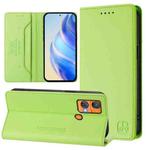 For Oukitel C33 RC01 Dual-Folded Magnetic Suction RFID Leather Phone Case(Grass Green)