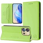 For Oukitel C57 / C57S / C57 Pro RC01 Dual-Folded Magnetic Suction RFID Leather Phone Case(Grass Green)