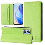 For Blackview A52 / A52 Pro RC01 Dual-Folded Magnetic Suction RFID Leather Phone Case(Grass Green)