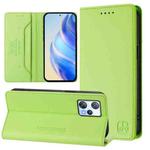 For Blackview A53 RC01 Dual-Folded Magnetic Suction RFID Leather Phone Case(Grass Green)