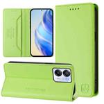 For Blackview Oscal Modern 8 / Color 8 RC01 Dual-Folded Magnetic Suction RFID Leather Phone Case(Grass Green)