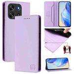For Blackview Oscal Flat 1C RC01 Dual-Folded Magnetic Suction RFID Leather Phone Case(Light Purple)