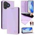 For Blackview Oscal Flat 2 / 2C RC01 Dual-Folded Magnetic Suction RFID Leather Phone Case(Light Purple)