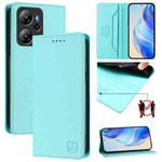 For Blackview Oscal Tiger 13 RC01 Dual-Folded Magnetic Suction RFID Leather Phone Case(Mint Green)