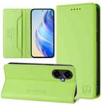 For BLU G64 RC01 Dual-Folded Magnetic Suction RFID Leather Phone Case(Grass Green)