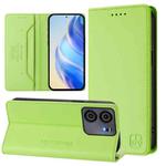 For BLU View 5 RC01 Dual-Folded Magnetic Suction RFID Leather Phone Case(Grass Green)