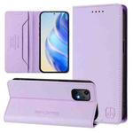 For UMIDIGI Bison X20 RC01 Dual-Folded Magnetic Suction RFID Leather Phone Case(Light Purple)