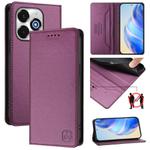 For UMIDIGI G100x 4G / 5G RC01 Dual-Folded Magnetic Suction RFID Leather Phone Case(Violet)