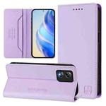 For Boost Mobile Celero 5G SC / SN339D RC01 Dual-Folded Magnetic Suction RFID Leather Phone Case(Light Purple)