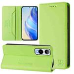 For Cricket Icon 6 RC01 Dual-Folded Magnetic Suction RFID Leather Phone Case(Grass Green)