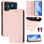 For Cubot A20 RC01 Dual-Folded Magnetic Suction RFID Leather Phone Case(Pink)