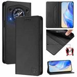 For Cubot A30 RC01 Dual-Folded Magnetic Suction RFID Leather Phone Case(Black)