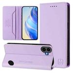 For Nothing CMF Phone 1 RC01 Dual-Folded Magnetic Suction RFID Leather Phone Case(Light Purple)