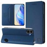 For Nothing CMF Phone 1 RC01 Dual-Folded Magnetic Suction RFID Leather Phone Case(Dark Blue)