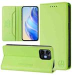 For Ulefone Note 16 Pro RC01 Dual-Folded Magnetic Suction RFID Leather Phone Case(Grass Green)