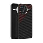 For Redmi K80 ABEEL C Carbon Fiber Series 6D Micro Relief MagSafe Phone Case(Black Red)