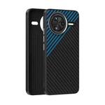 For Redmi K80 ABEEL C Carbon Fiber Series 6D Micro Relief MagSafe Phone Case(Black Blue)