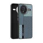 For Redmi K80 Pro ABEEL 6D Micro Relief MagSafe Magnetic Phone Case(Carbon Fiber Blue)