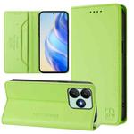 For Wiko T20 RC01 Dual-Folded Magnetic Suction RFID Leather Phone Case(Grass Green)