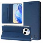 For Sharp Aquos Sense9 Plus RC01 Dual-Folded Magnetic Suction RFID Leather Phone Case(Dark Blue)