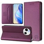 For Sharp Aquos Sense9 Plus RC01 Dual-Folded Magnetic Suction RFID Leather Phone Case(Violet)