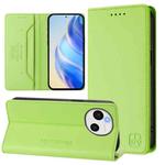 For Sharp Aquos Sense9 RC01 Dual-Folded Magnetic Suction RFID Leather Phone Case(Grass Green)