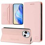 For Sharp Aquos Sense9 RC01 Dual-Folded Magnetic Suction RFID Leather Phone Case(Pink)