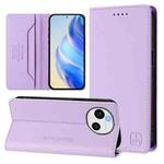 For Sharp Aquos Sense9 RC01 Dual-Folded Magnetic Suction RFID Leather Phone Case(Light Purple)